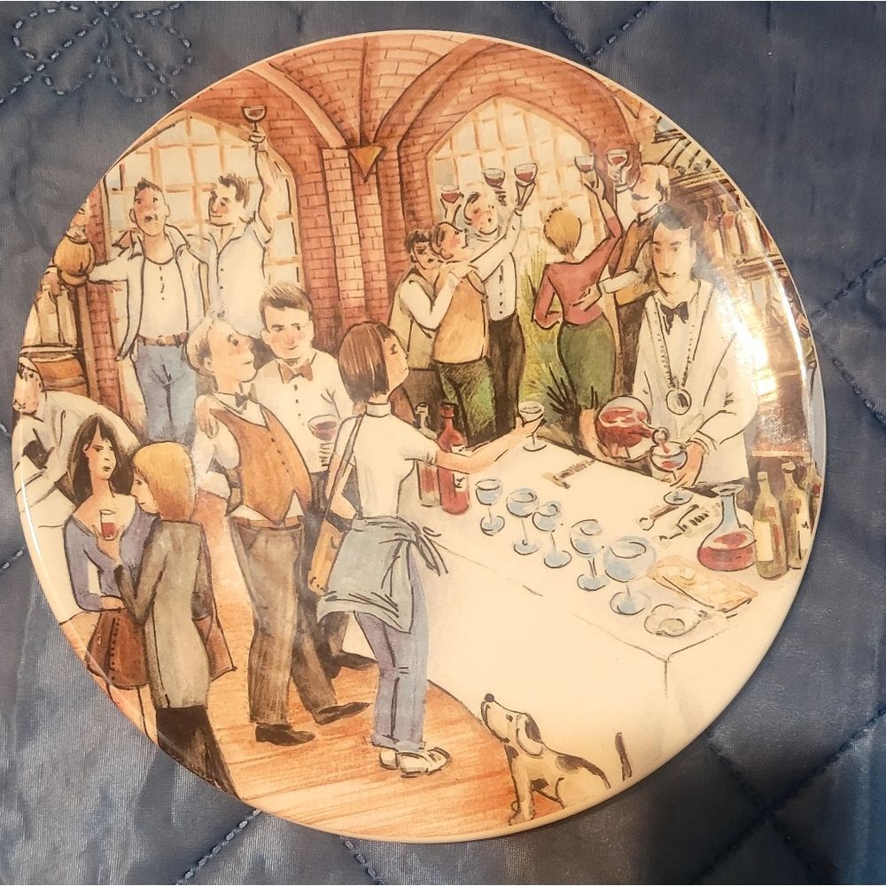 Vintage collector plate from the "Market Scenes" collection by Brunelli - Picture 2 of 5